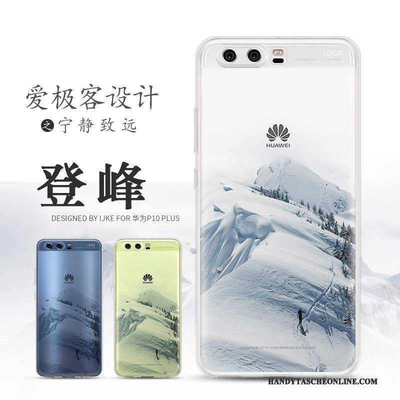 Hülle Huawei P10 Schutz Landschaft Blau, Case Huawei P10 Weiche Schwarz Handyhüllen