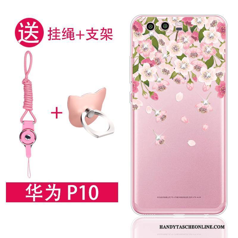 Hülle Huawei P10 Silikon Anti-sturz Trend, Case Huawei P10 Taschen Rosa Transparent