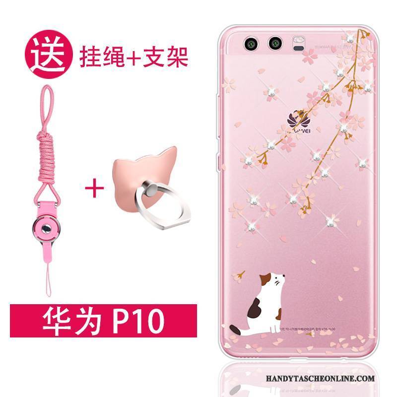 Hülle Huawei P10 Silikon Anti-sturz Trend, Case Huawei P10 Taschen Rosa Transparent