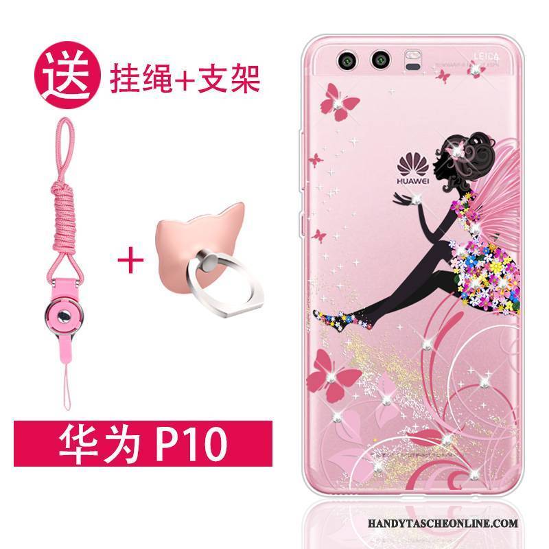 Hülle Huawei P10 Silikon Anti-sturz Trend, Case Huawei P10 Taschen Rosa Transparent