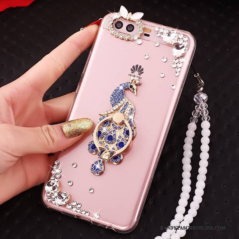 Hülle Huawei P10 Strass Handyhüllen Gold, Case Huawei P10 Silikon