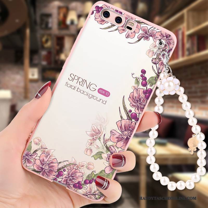 Hülle Huawei P10 Weiche Anti-sturz Rosa, Case Huawei P10 Gemalt Hängende Verzierungen Handyhüllen