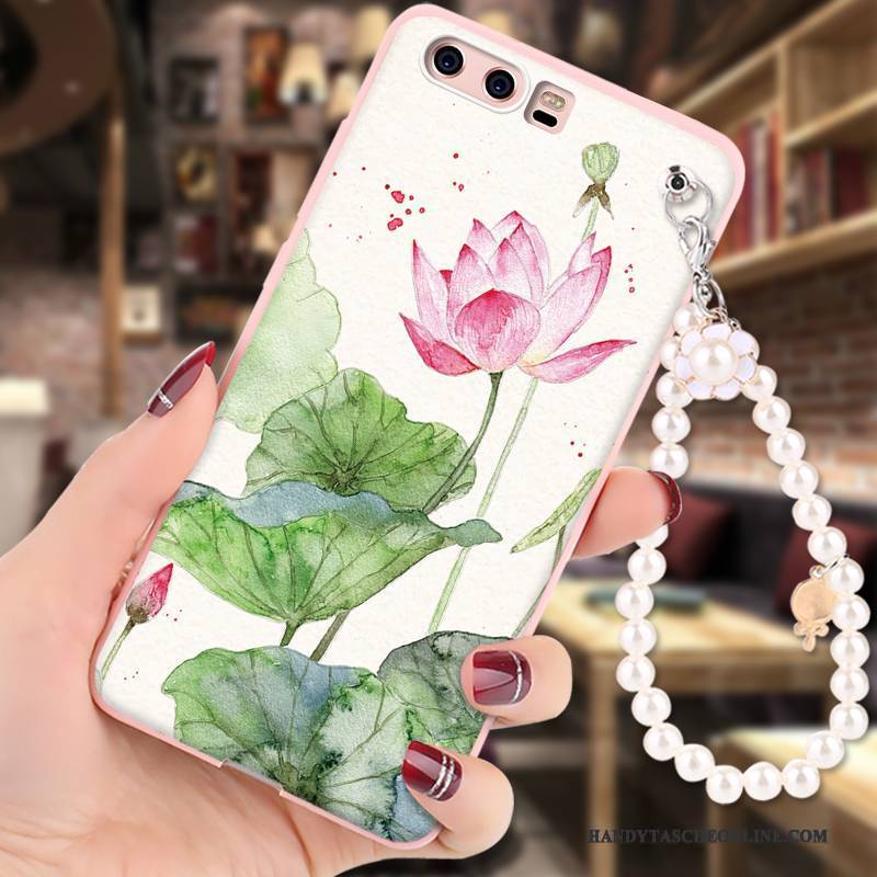 Hülle Huawei P10 Weiche Anti-sturz Rosa, Case Huawei P10 Gemalt Hängende Verzierungen Handyhüllen