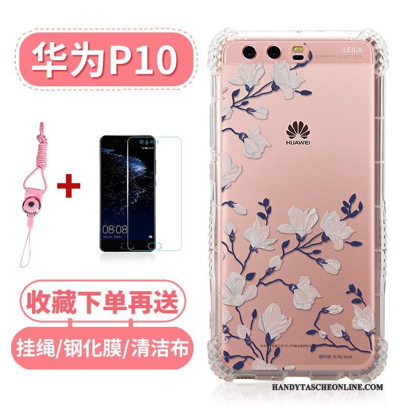 Hülle Huawei P10 Weiche Hängende Verzierungen Rosa, Case Huawei P10 Taschen Ballon Transparent