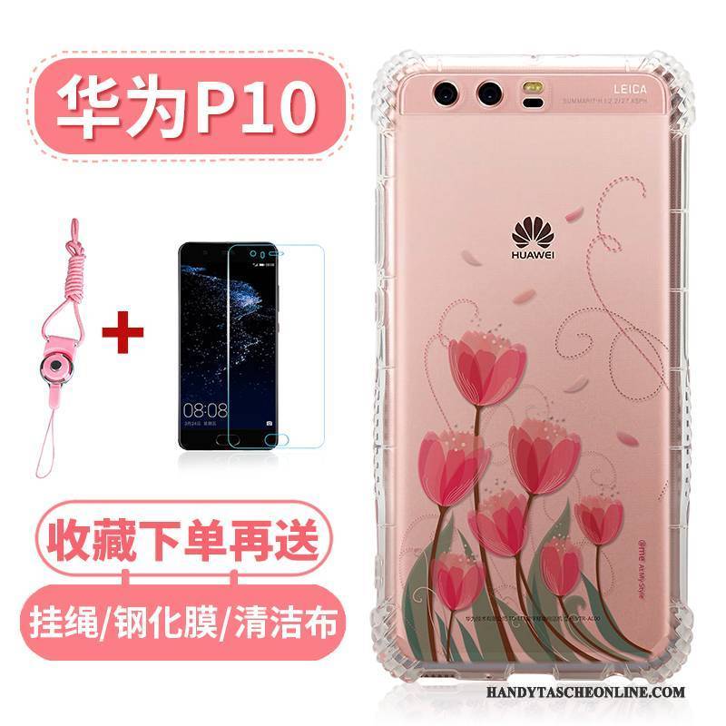 Hülle Huawei P10 Weiche Hängende Verzierungen Rosa, Case Huawei P10 Taschen Ballon Transparent