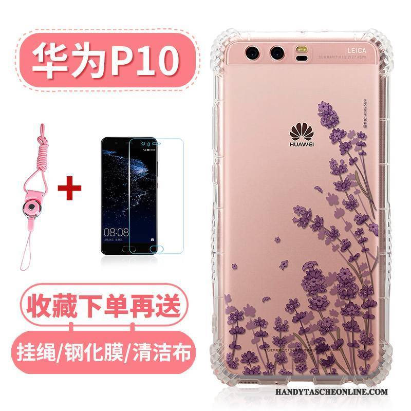 Hülle Huawei P10 Weiche Hängende Verzierungen Rosa, Case Huawei P10 Taschen Ballon Transparent