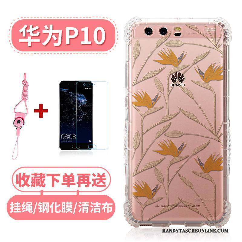 Hülle Huawei P10 Weiche Hängende Verzierungen Rosa, Case Huawei P10 Taschen Ballon Transparent