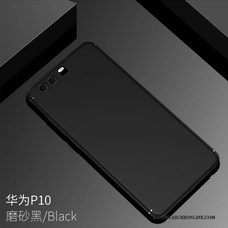 Hülle Huawei P10 Weiche Nubuck Handyhüllen, Case Huawei P10 Silikon Pu Schwarz