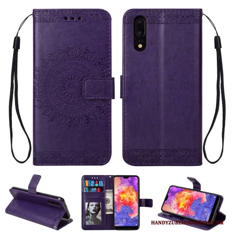 Hülle Huawei P20 Folio Handyhüllen Blau, Case Huawei P20 Weiche Anti-sturz