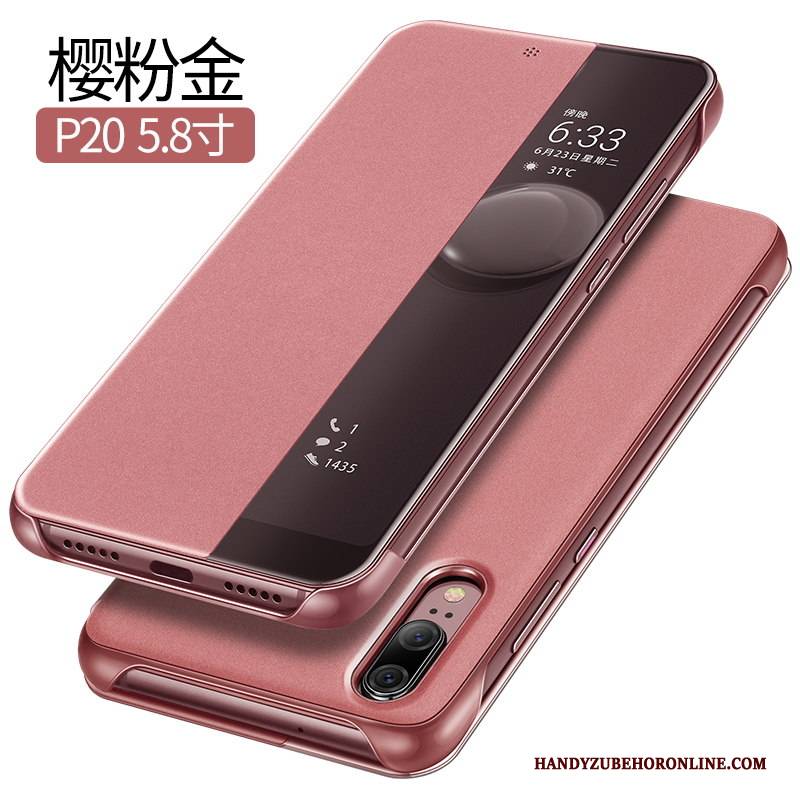 Hülle Huawei P20 Folio Rosa Trendmarke, Case Huawei P20 Schutz Anti-sturz Handyhüllen