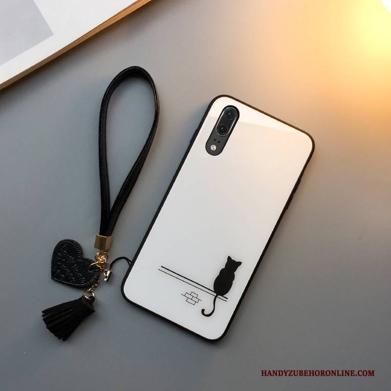 Hülle Huawei P20 Kreativ Trend Anti-sturz, Case Huawei P20 Weiche Weiß Handyhüllen