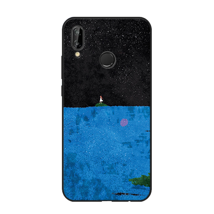 Hülle Huawei P20 Lite Kreativ Handyhüllen Sternenhimmel, Case Huawei P20 Lite Schutz Blau