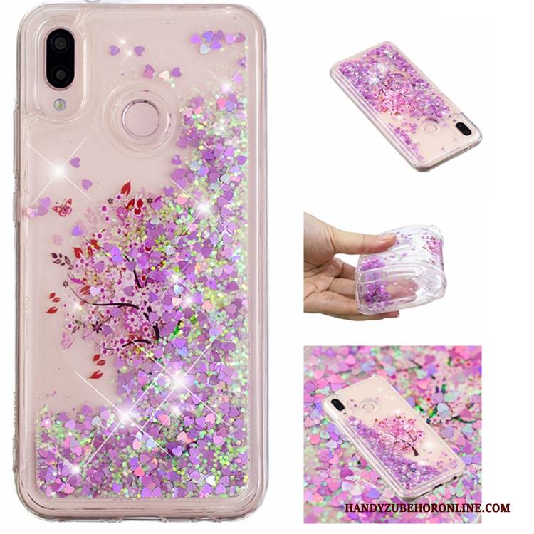 Hülle Huawei P20 Lite Strass Blau Flüssigkeit, Case Huawei P20 Lite Treibsand Anti-sturz