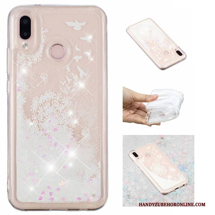 Hülle Huawei P20 Lite Strass Blau Flüssigkeit, Case Huawei P20 Lite Treibsand Anti-sturz