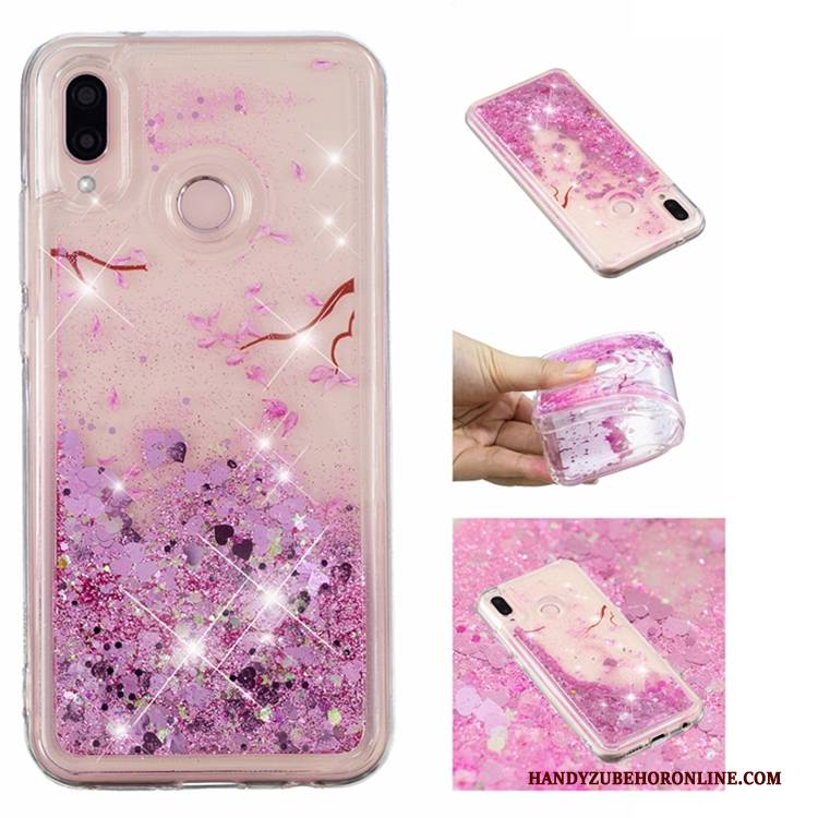 Hülle Huawei P20 Lite Strass Blau Flüssigkeit, Case Huawei P20 Lite Treibsand Anti-sturz