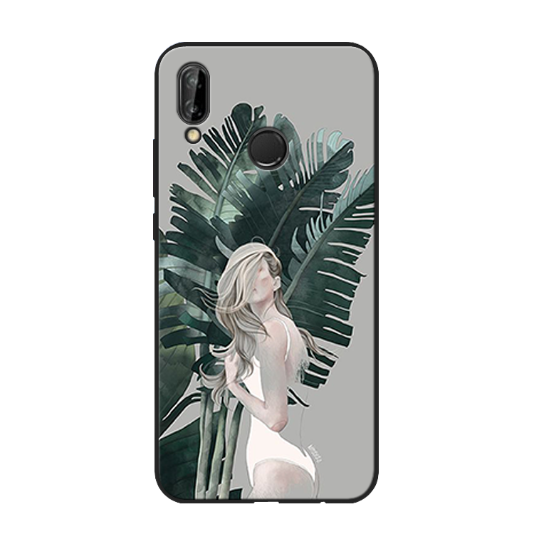 Hülle Huawei P20 Lite Taschen Grün Kunst, Case Huawei P20 Lite Schutz Schwarz Handyhüllen