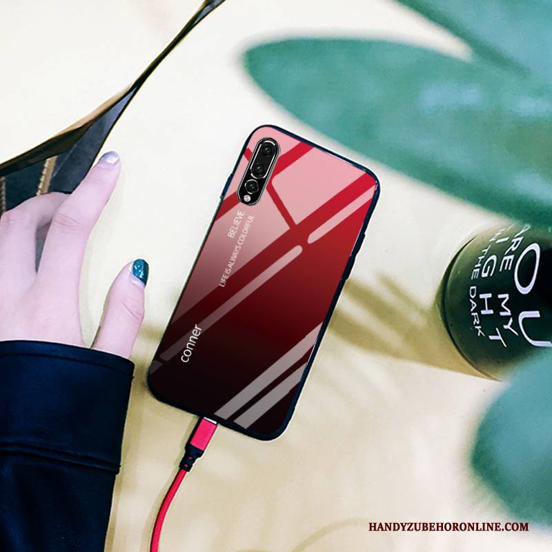 Hülle Huawei P20 Pro Kreativ Glas Rot, Case Huawei P20 Pro Taschen Farbverlauf Schwer