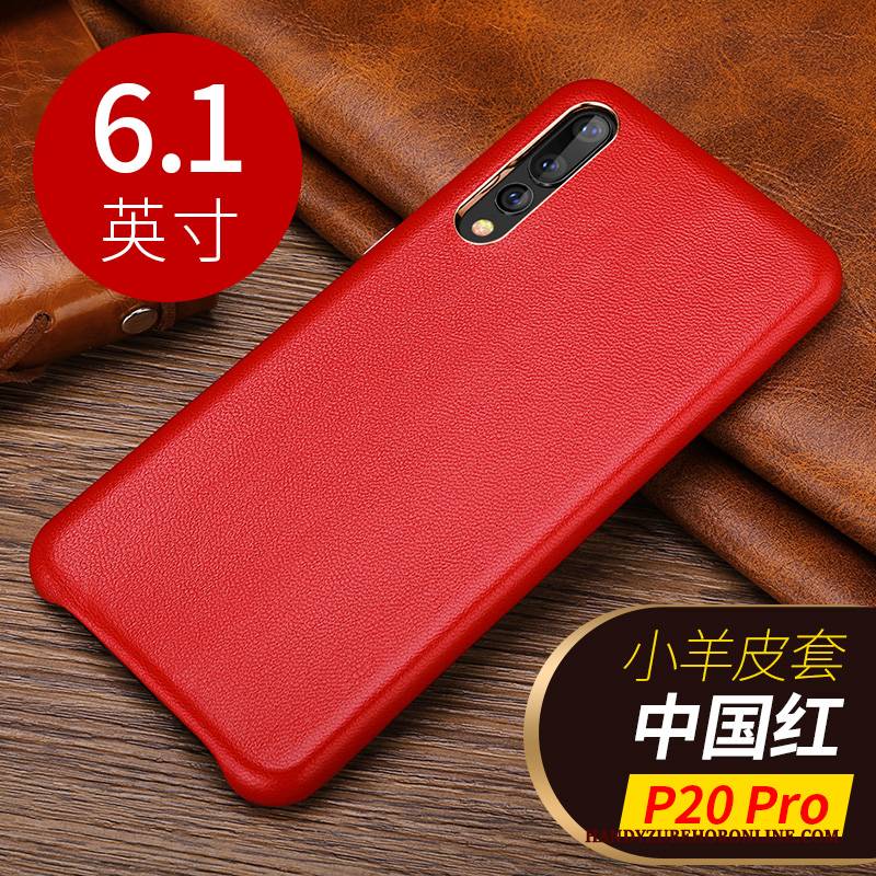 Hülle Huawei P20 Pro Leder Kuh Business, Case Huawei P20 Pro Schutz Handyhüllen Mini