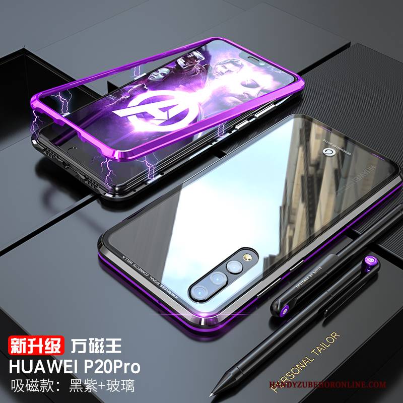 Hülle Huawei P20 Pro Metall Anti-sturz Liebhaber, Case Huawei P20 Pro Taschen Transparent Schwarz