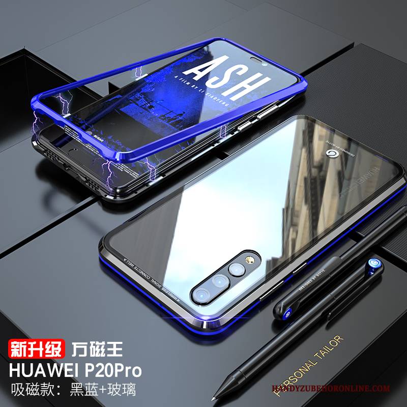 Hülle Huawei P20 Pro Metall Anti-sturz Liebhaber, Case Huawei P20 Pro Taschen Transparent Schwarz