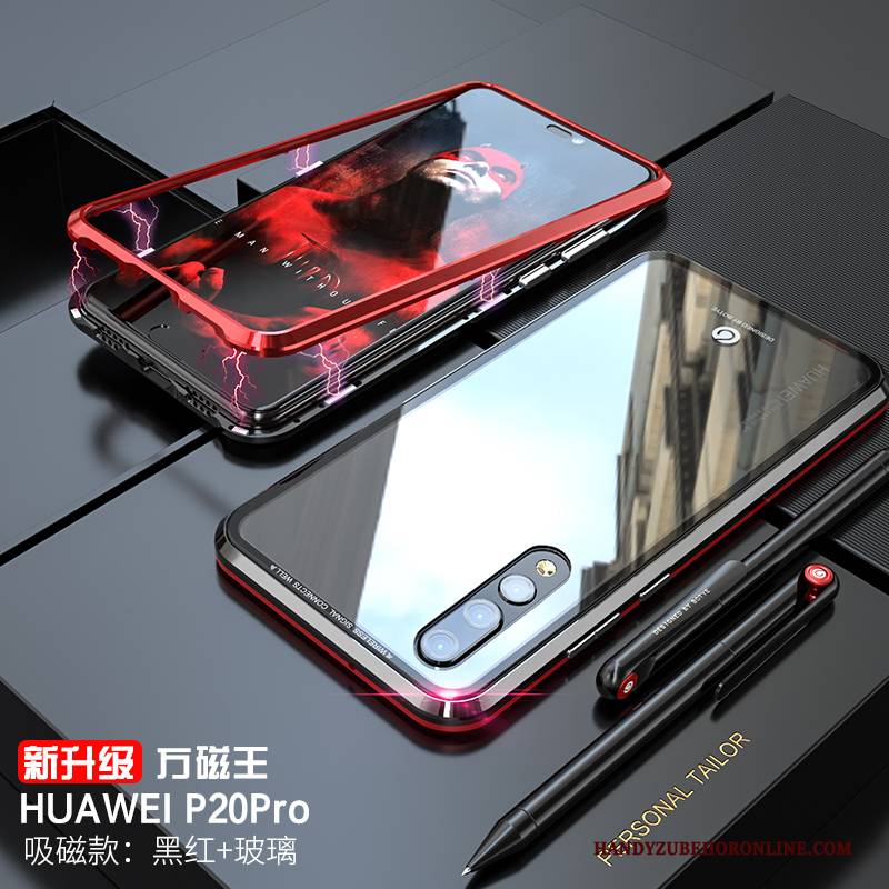 Hülle Huawei P20 Pro Metall Anti-sturz Liebhaber, Case Huawei P20 Pro Taschen Transparent Schwarz