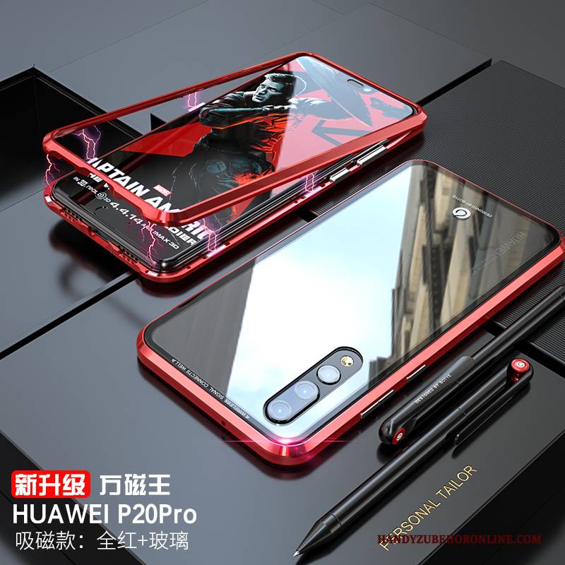 Hülle Huawei P20 Pro Metall Anti-sturz Liebhaber, Case Huawei P20 Pro Taschen Transparent Schwarz