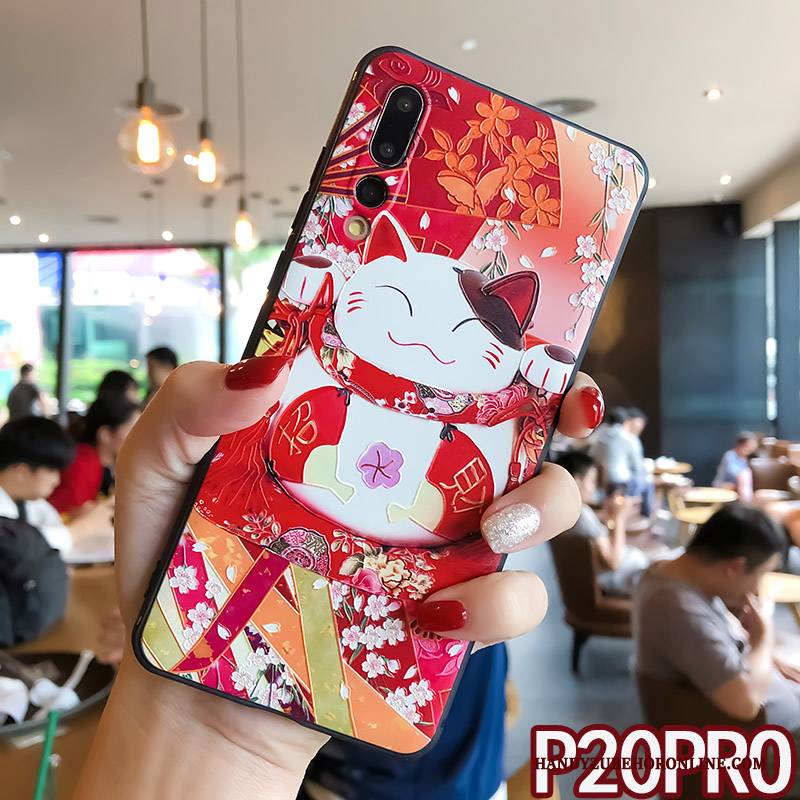 Hülle Huawei P20 Pro Schutz Liebhaber Rot, Case Huawei P20 Pro Taschen Handyhüllen Katzen