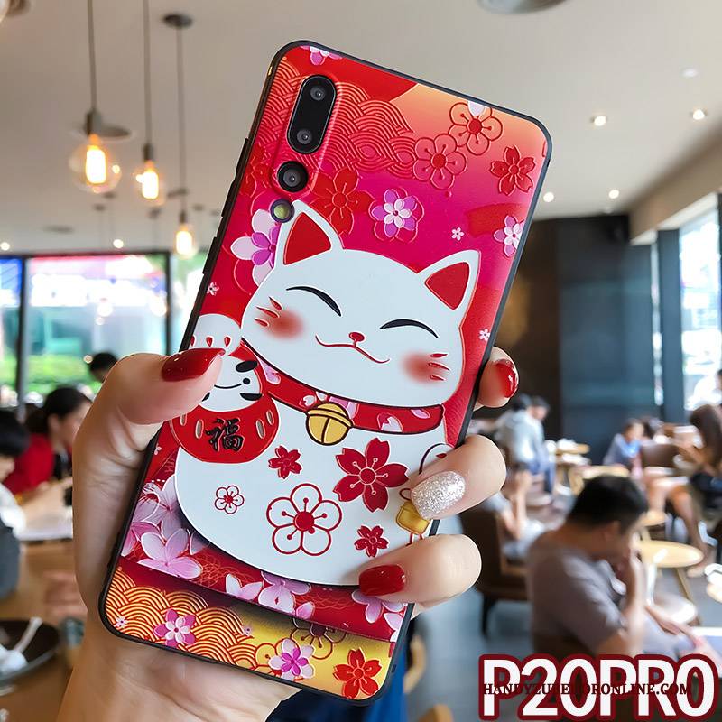 Hülle Huawei P20 Pro Schutz Liebhaber Rot, Case Huawei P20 Pro Taschen Handyhüllen Katzen