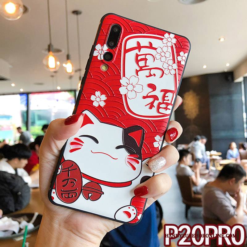 Hülle Huawei P20 Pro Schutz Liebhaber Rot, Case Huawei P20 Pro Taschen Handyhüllen Katzen