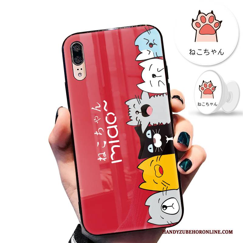 Hülle Huawei P20 Schutz Nette Persönlichkeit, Case Huawei P20 Kreativ Handyhüllen Rot