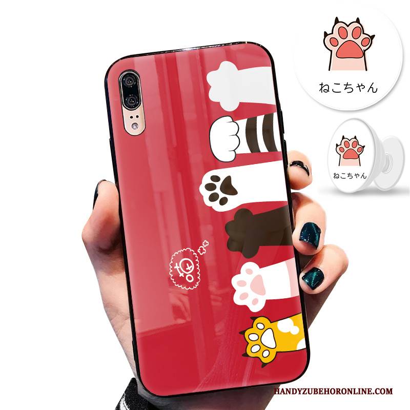 Hülle Huawei P20 Schutz Nette Persönlichkeit, Case Huawei P20 Kreativ Handyhüllen Rot