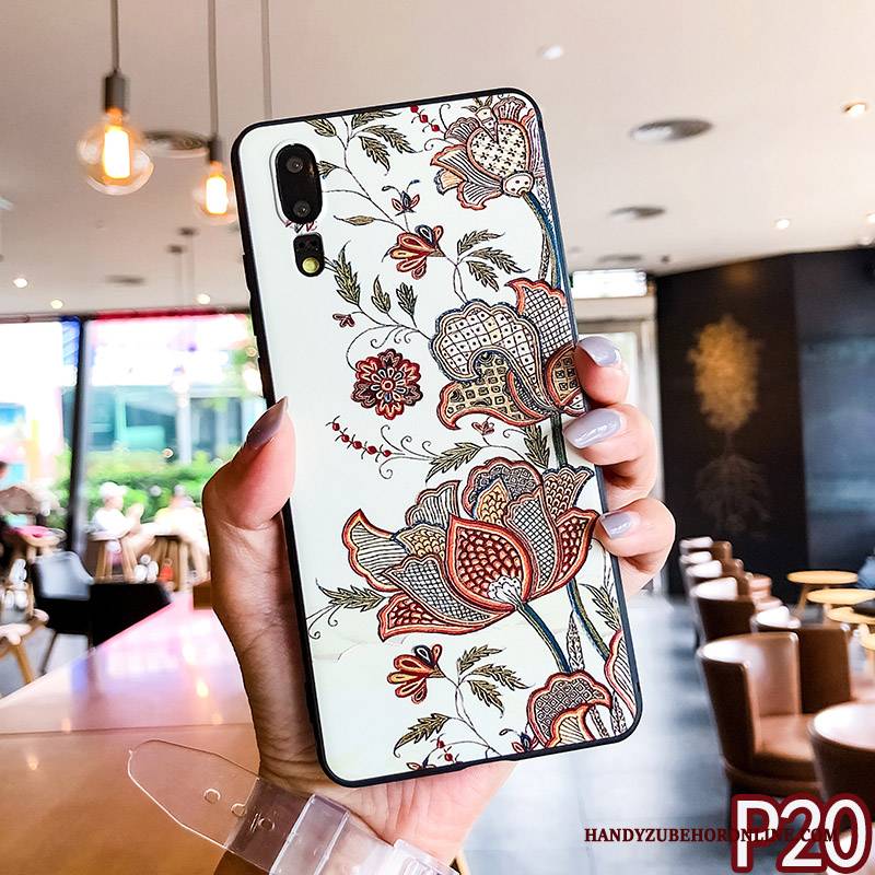 Hülle Huawei P20 Silikon Trend Handyhüllen, Case Huawei P20 Weiche Hängende Verzierungen Ring