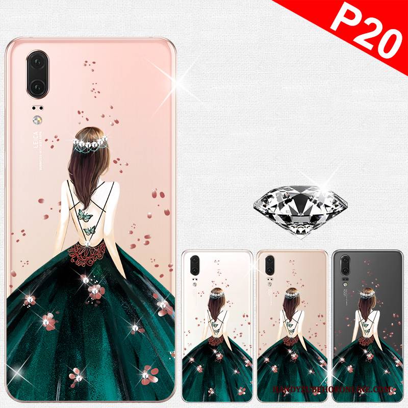 Hülle Huawei P20 Strass Handyhüllen Persönlichkeit, Case Huawei P20 Silikon Anti-sturz Super