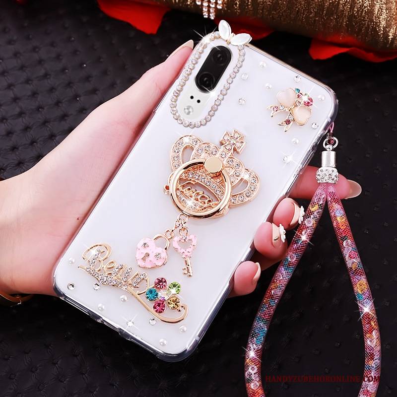 Hülle Huawei P20 Strass Trend Transparent, Case Huawei P20 Weiche Handyhüllen Anti-sturz