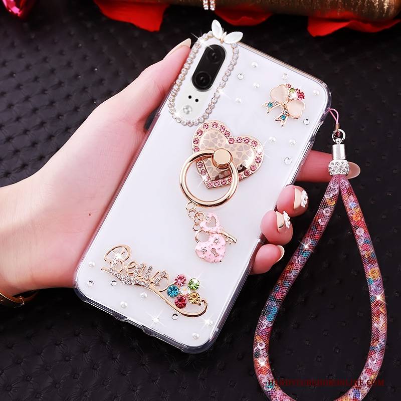 Hülle Huawei P20 Strass Trend Transparent, Case Huawei P20 Weiche Handyhüllen Anti-sturz