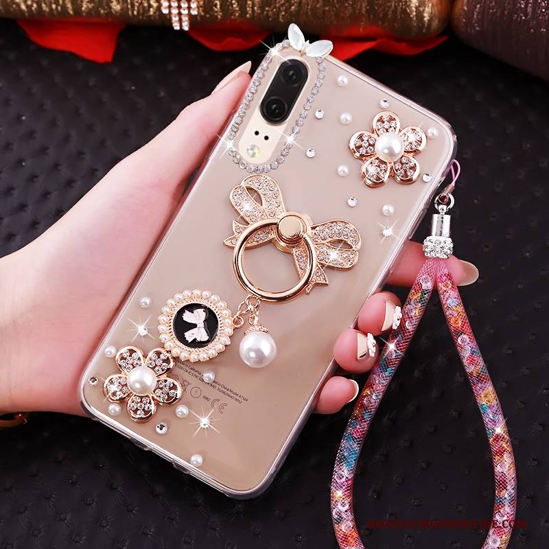 Hülle Huawei P20 Strass Trend Transparent, Case Huawei P20 Weiche Handyhüllen Anti-sturz