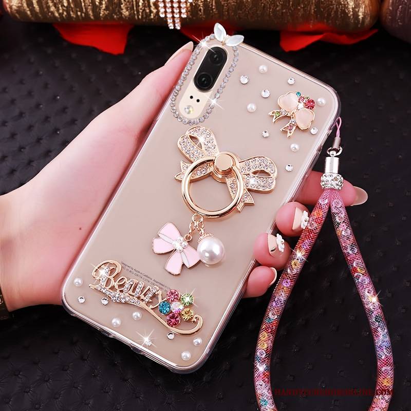 Hülle Huawei P20 Strass Trend Transparent, Case Huawei P20 Weiche Handyhüllen Anti-sturz