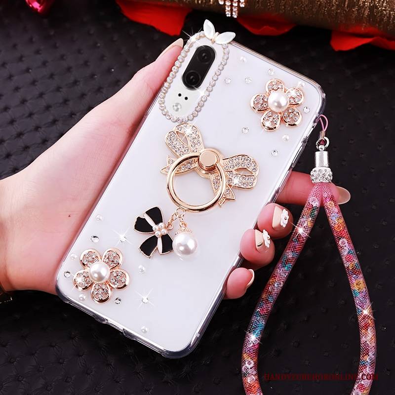 Hülle Huawei P20 Strass Trend Transparent, Case Huawei P20 Weiche Handyhüllen Anti-sturz