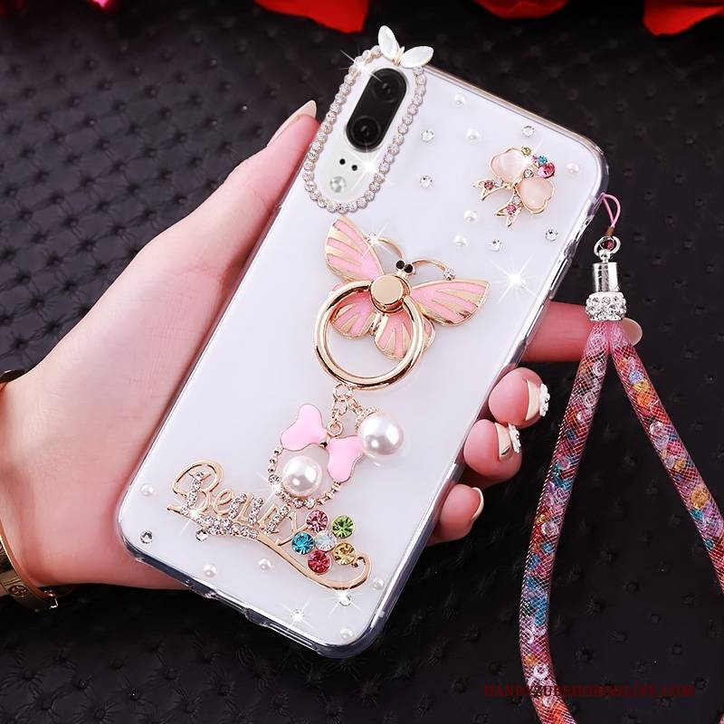 Hülle Huawei P20 Strass Trend Transparent, Case Huawei P20 Weiche Handyhüllen Anti-sturz