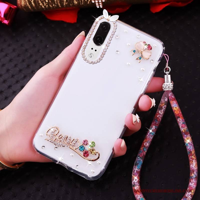 Hülle Huawei P20 Strass Trend Transparent, Case Huawei P20 Weiche Handyhüllen Anti-sturz