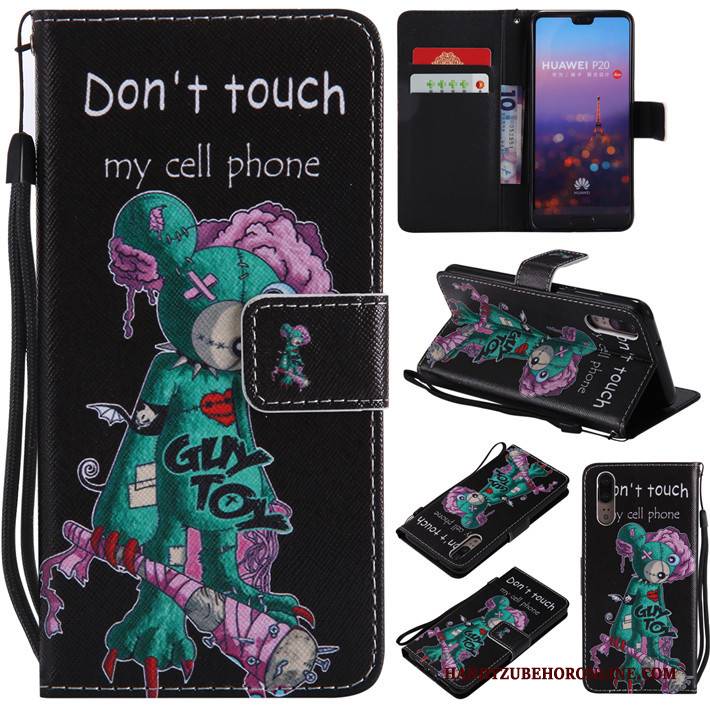 Hülle Huawei P20 Taschen Handyhüllen Anti-sturz, Case Huawei P20 Karikatur Rot