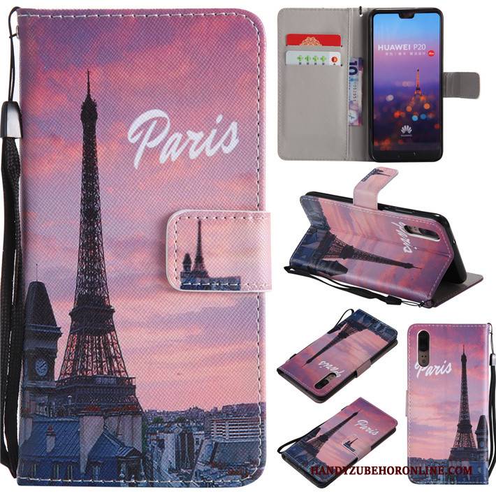 Hülle Huawei P20 Taschen Handyhüllen Anti-sturz, Case Huawei P20 Karikatur Rot