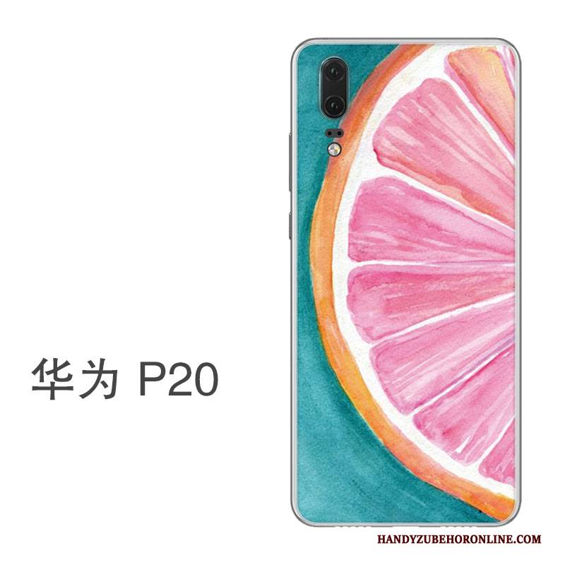 Hülle Huawei P20 Weiche Grün Frisch, Case Huawei P20 Prägung Trend Anti-sturz