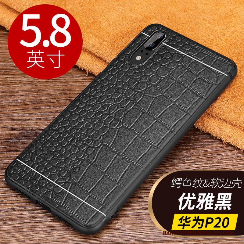 Hülle Huawei P20 Weiche Handyhüllen Anti-sturz, Case Huawei P20 Taschen Braun Business