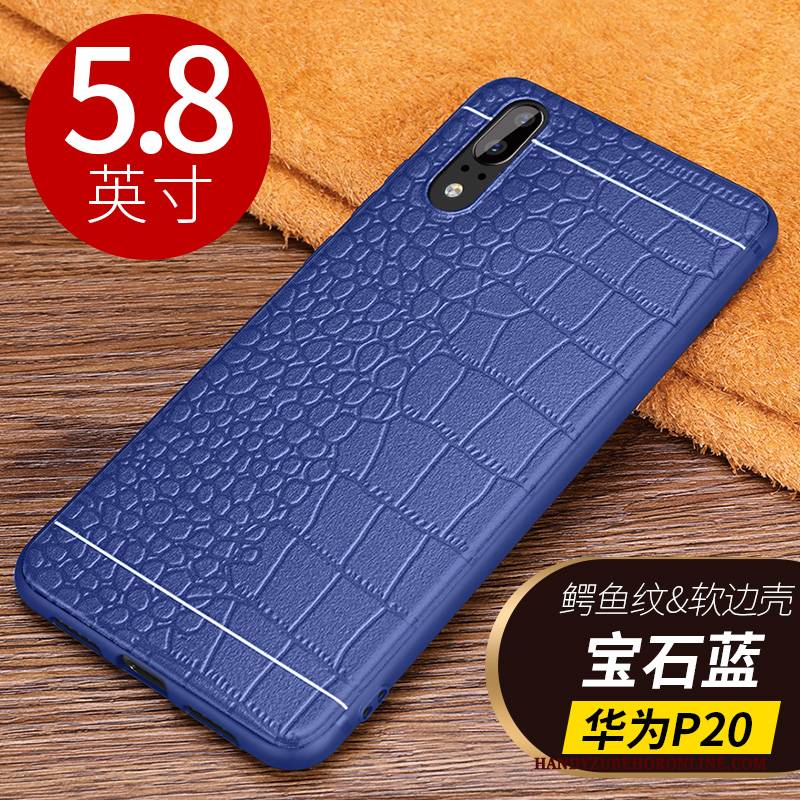 Hülle Huawei P20 Weiche Handyhüllen Anti-sturz, Case Huawei P20 Taschen Braun Business