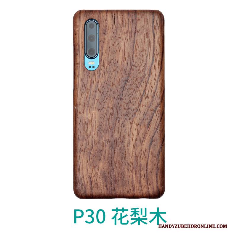 Hülle Huawei P30 Holzmaserung Anti-sturz Schlank, Case Huawei P30 Luxus Business Schwarz