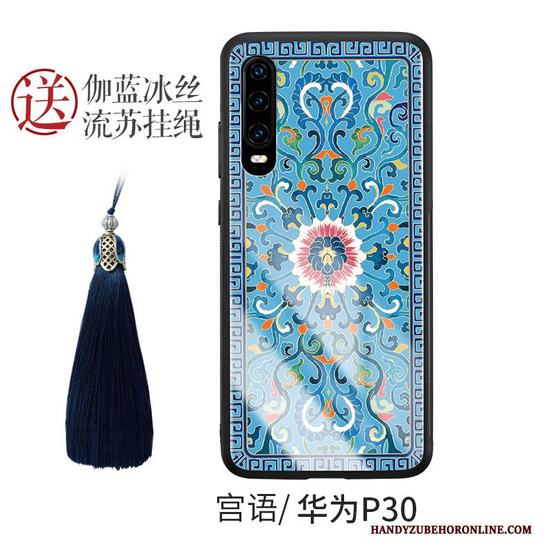 Hülle Huawei P30 Kreativ Chinesische Art Persönlichkeit, Case Huawei P30 Taschen Glas Handyhüllen