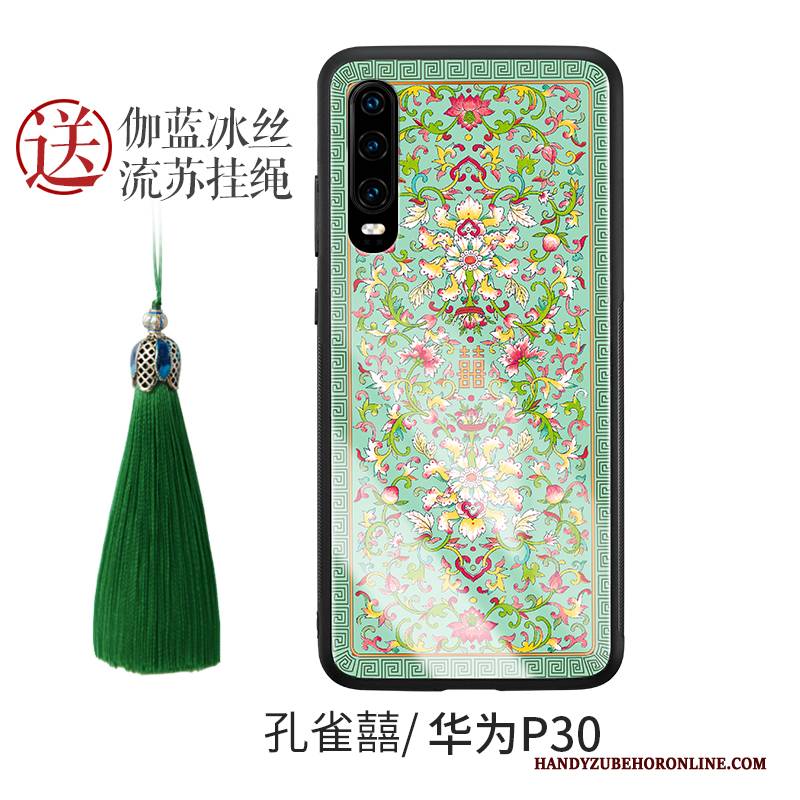 Hülle Huawei P30 Kreativ Chinesische Art Persönlichkeit, Case Huawei P30 Taschen Glas Handyhüllen