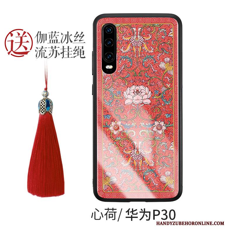 Hülle Huawei P30 Kreativ Chinesische Art Persönlichkeit, Case Huawei P30 Taschen Glas Handyhüllen