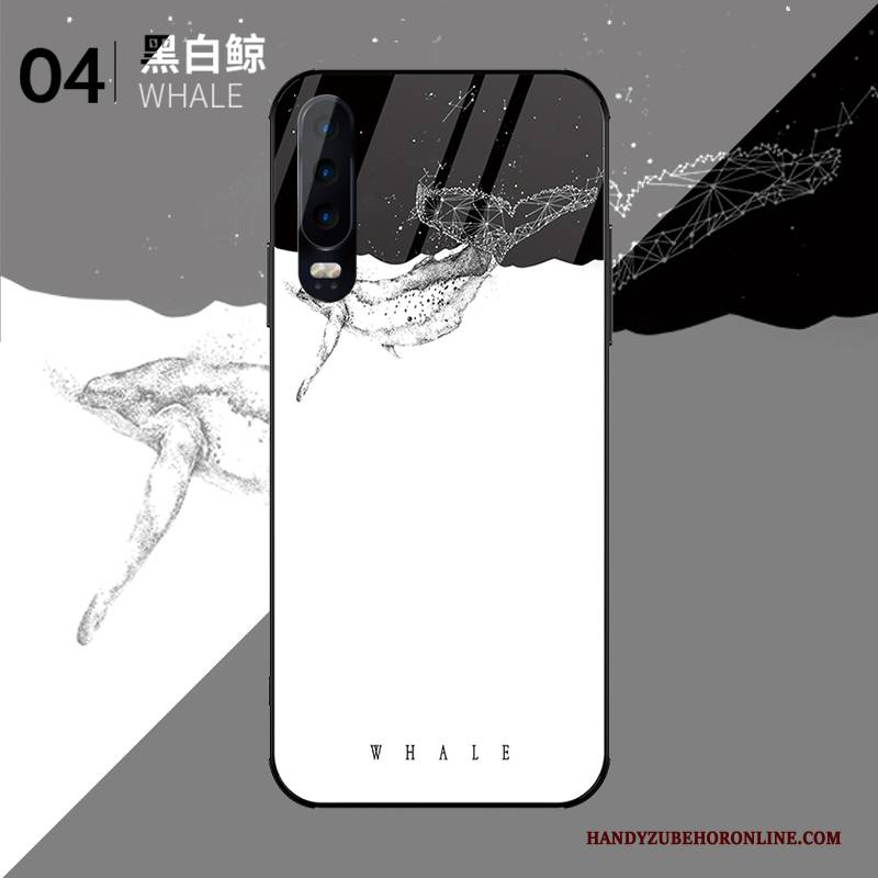 Hülle Huawei P30 Kreativ Einfach Glas, Case Huawei P30 Taschen High-end Liebhaber